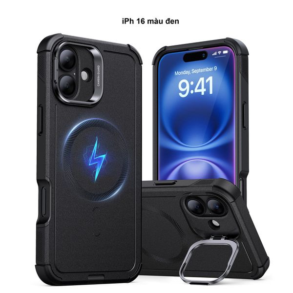 Ốp lưng điện thoại mỏng nhẹ ESR Cyber Armor Case kèm giá đỡ HaloLock cho iPhone 16 Series