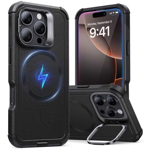 Ốp lưng điện thoại mỏng nhẹ ESR Cyber Armor Case kèm giá đỡ HaloLock cho iPhone 16 Series