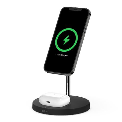 Đế sạc không dây Mag-safe 2 trong 1 BOOST↑CHARGE™ Belkin 15W, kèm sạc - WIZ010