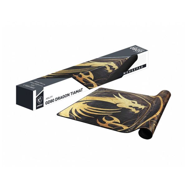 Miếng lót chuột MSI Agility GD80 Dragon Tiamat Bề mặt vải lụa, đế cao su tự nhiên - 1200mm(D)x600mm(R)x3mm(D) - 1.2kg