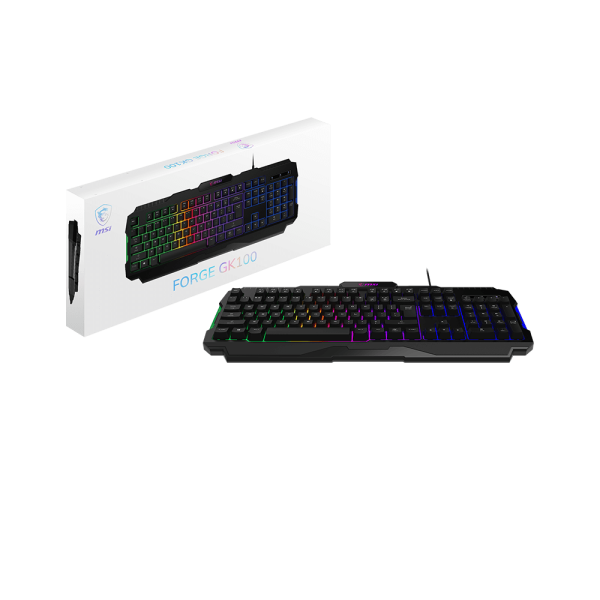 Bàn phím cơ gaming MSI FORGE GK100 fullsize màu đen