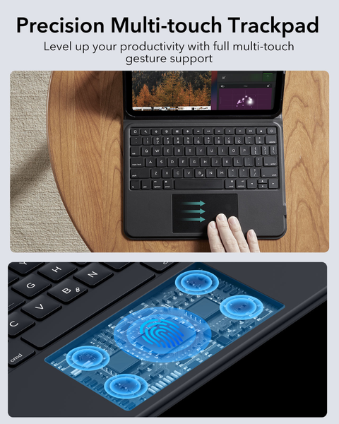 Bao da iPad Air/Pro 2024 kèm bàn phím ESR Magnetic Rebound 360 màu đen