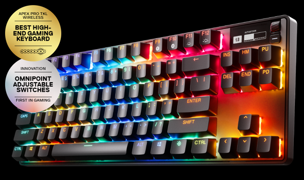Bàn phím gaming không dây SteelSeries Apex Pro TKL kèm kê tay