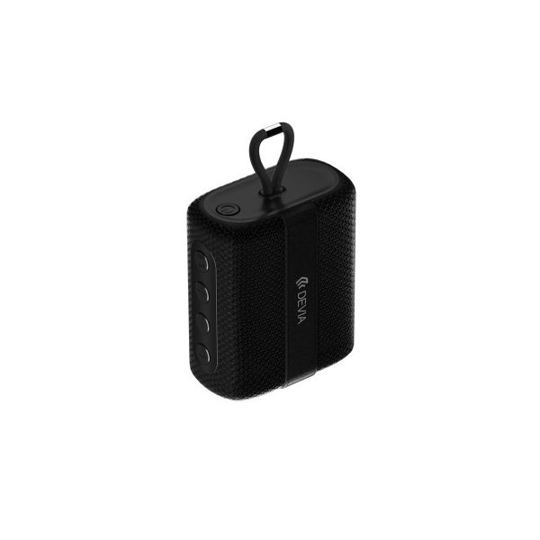 Loa bluetooth mini chống nước Devia O-A2 Kintone Series Lanyard màu đen chống nước, gọi điện, nghe 2H, có BH