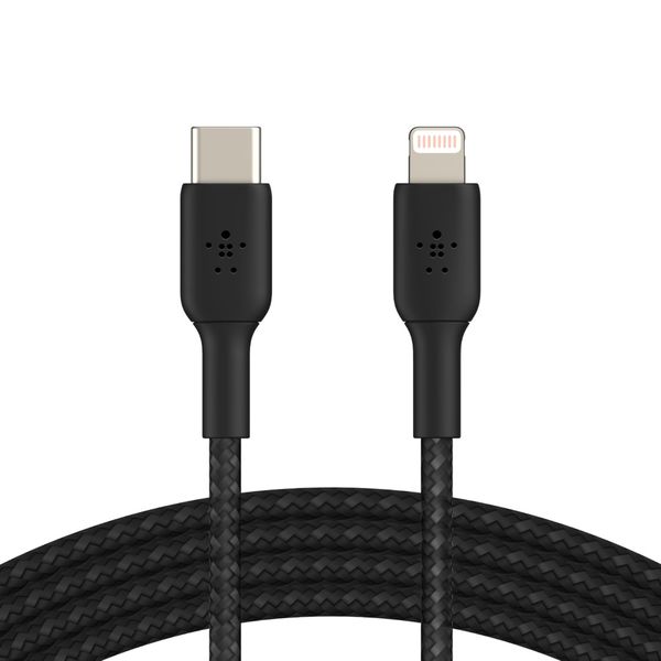 Cáp USB-C to Lightning BOOST CHARGE Belkin vỏ dù, chứng chỉ MFi, sạc nhanh 30W CAA004