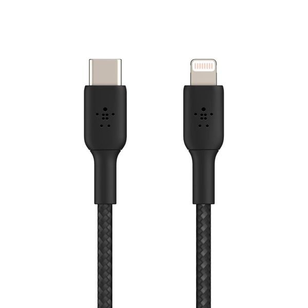 Cáp USB-C to Lightning BOOST CHARGE Belkin vỏ dù, chứng chỉ MFi, sạc nhanh 30W CAA004