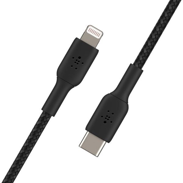 Cáp USB-C to Lightning BOOST CHARGE Belkin vỏ dù, chứng chỉ MFi, sạc nhanh 30W CAA004