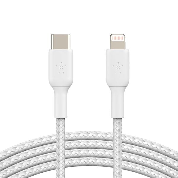 Cáp USB-C to Lightning BOOST CHARGE Belkin vỏ dù, chứng chỉ MFi, sạc nhanh 30W CAA004
