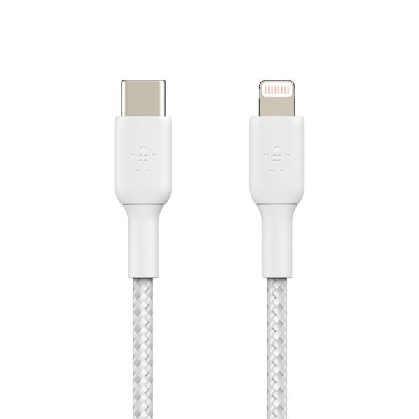 Cáp USB-C to Lightning BOOST CHARGE Belkin vỏ dù, chứng chỉ MFi, sạc nhanh 30W CAA004