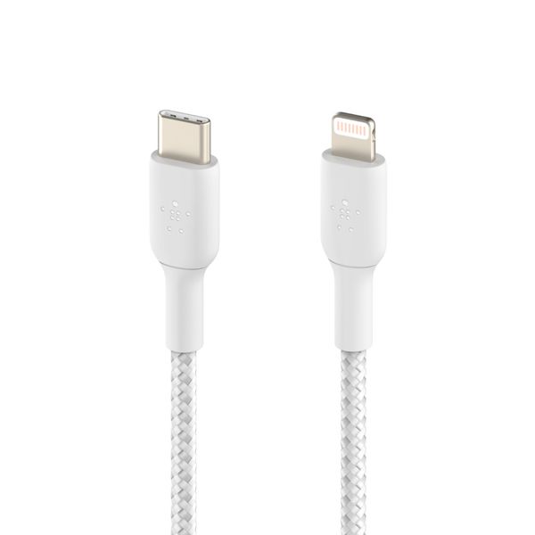 Cáp USB-C to Lightning BOOST CHARGE Belkin vỏ dù, chứng chỉ MFi, sạc nhanh 30W CAA004