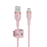  Cáp BoostCharge™ PRO Flex USB-A to USB-C vỏ silicon bọc dù kèm nút nam châm 