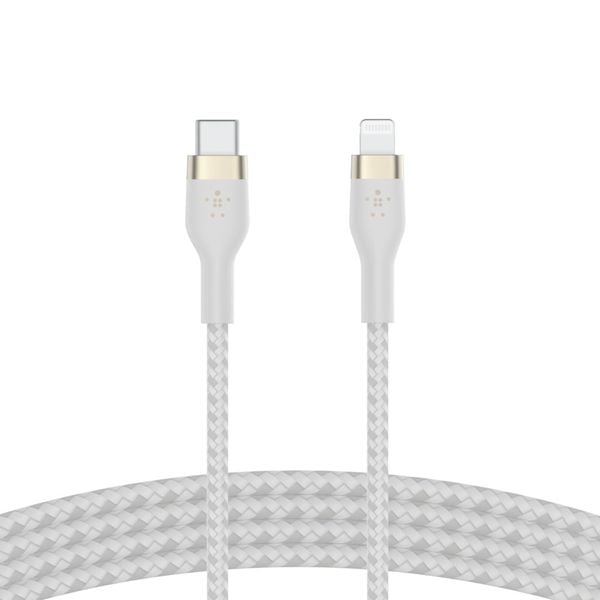 Cáp sạc USB Type C - Lightning BOOSTCHARGE PRO Flex Belkin vỏ silicone bọc dù 60W CAA011