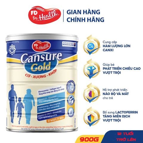 Sữa FD For Health Cansure Gold 400G với Canxin Nano, Cải Thiện Sức Khỏe Xương Khớp Tăng Cường Đề Kháng, Xương Chắc Khỏe