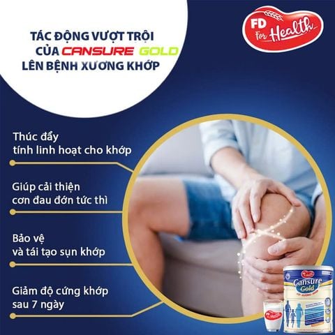 Sữa FD For Health Cansure Gold 400G với Canxin Nano, Cải Thiện Sức Khỏe Xương Khớp Tăng Cường Đề Kháng, Xương Chắc Khỏe