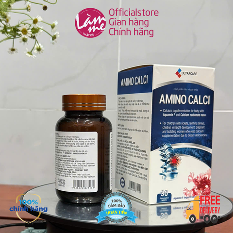 Viên uống AMINO CALCI, giúp xương và răng chắc khỏe, bổ sung Calci cho phụ nữ mang thai, người già bị loãng xương 30 viên