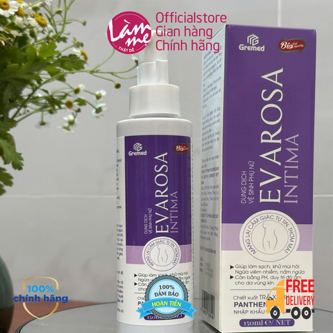 Dung dịch vệ sinh phụ nữ EVAROSA INTIMA thơm hồng cô bé 150ml