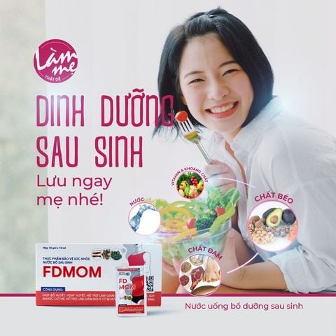 Nước uống bổ dưỡng sau sinh FDMOM, nước bổ sau sinh bồi bổ cơ thể, hoạt huyết, giảm huyết ứ sau sinh hộp 10 gói