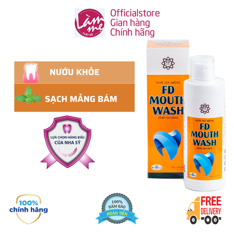 Nước Súc Miệng FD MOUTHWASH Ngăn Ngừa Viêm Nướu, Hôi Miệng, Chảy Máu Chân Răng, Sát Khuẩn, Sạch Mảng Bám 300ml