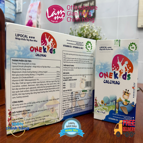 ONE KIDS CALCI NANO D3 MK7, giúp xương chắc khỏe, giảm nguy cơ loãng xương, còi xương, hỗ trợ phạt triển chiều cao trẻ 30 gói