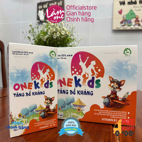 ONE KIDS chứa THYMODULIN - LACTOFERRIN hỗ trợ tăng sức đề kháng đường hô hấp trên cho trẻ hộp 30 gói