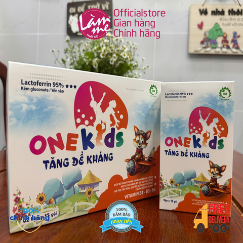 ONE KIDS chứa THYMODULIN - LACTOFERRIN hỗ trợ tăng sức đề kháng đường hô hấp trên cho trẻ hộp 30 gói