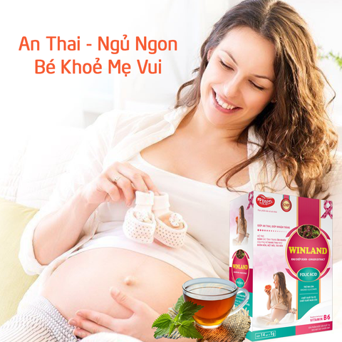 Trà An Thai Winland  sản phẩm dinh dưỡng hỗ trợ an thai, giảm táo bón thai kỳ hộp 14 gói.