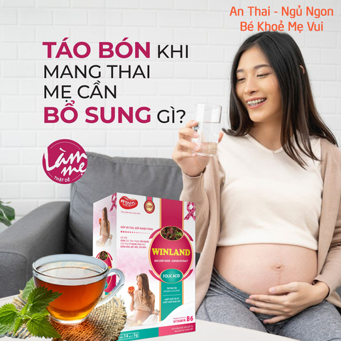 Trà An Thai Winland  sản phẩm dinh dưỡng hỗ trợ an thai, giảm táo bón thai kỳ hộp 14 gói.