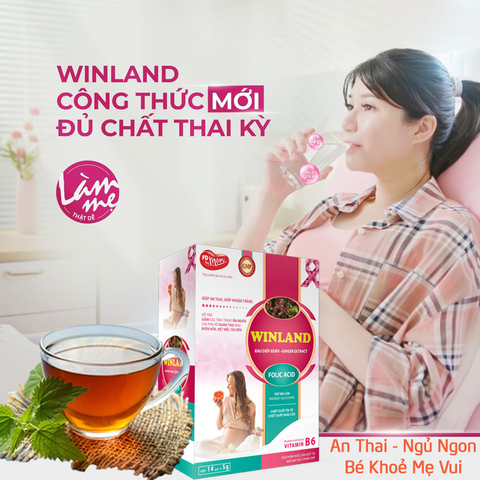 Trà An Thai Winland  sản phẩm dinh dưỡng hỗ trợ an thai, giảm táo bón thai kỳ hộp 14 gói.