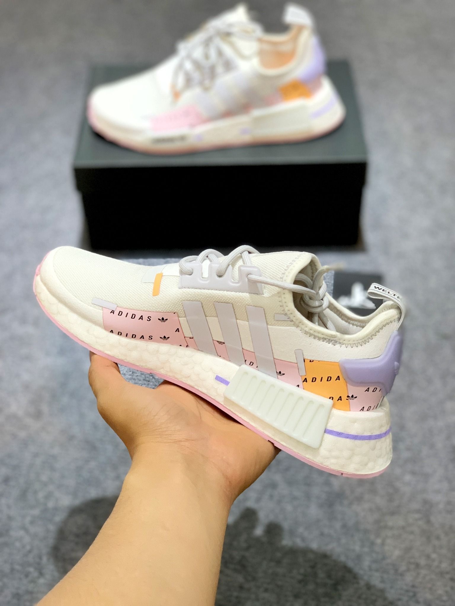  GZ8013 NMD R1 Crystal White Clear Pink 