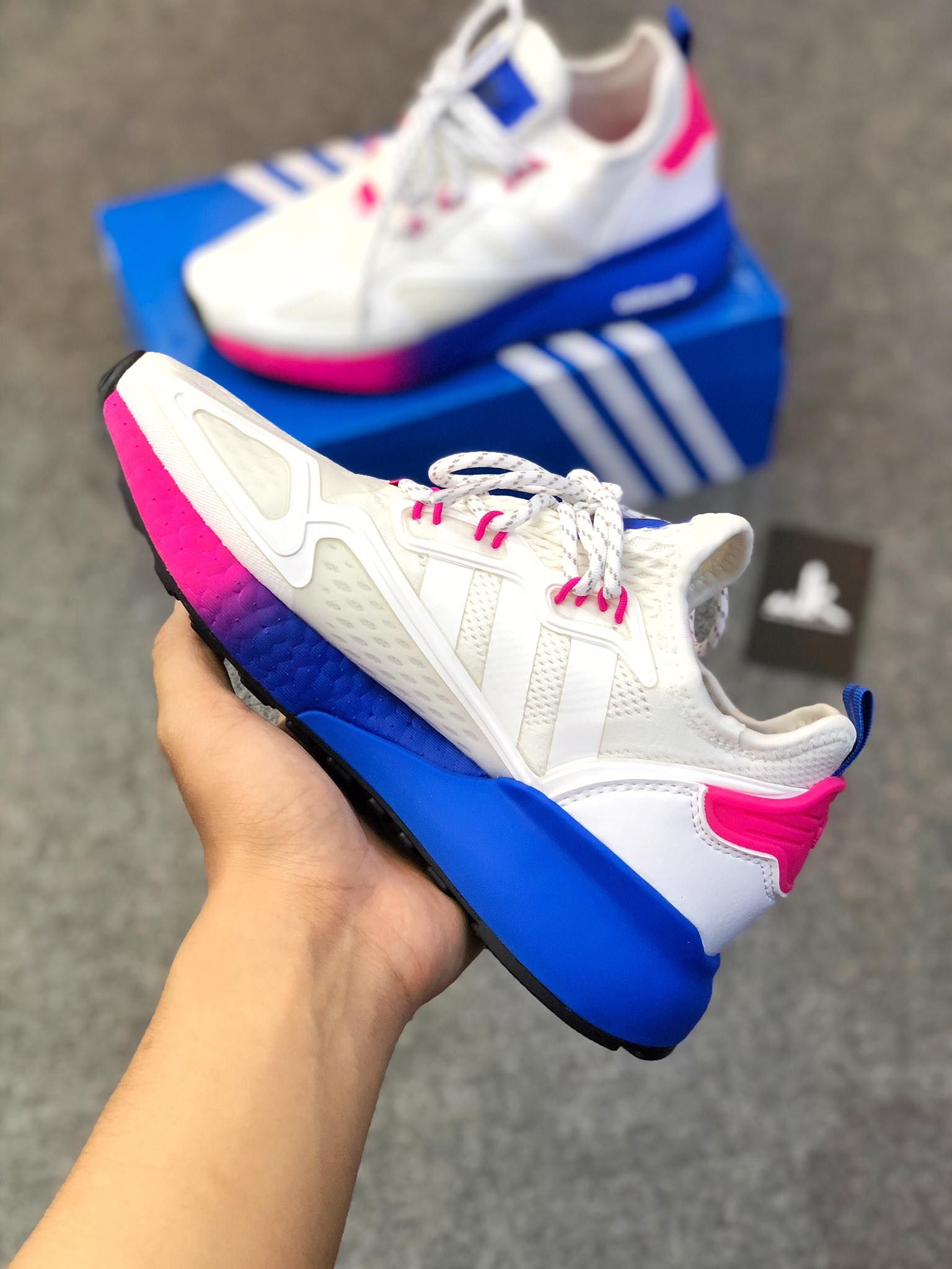  FY0605 - ZX 2K Boost White Pink Blue 