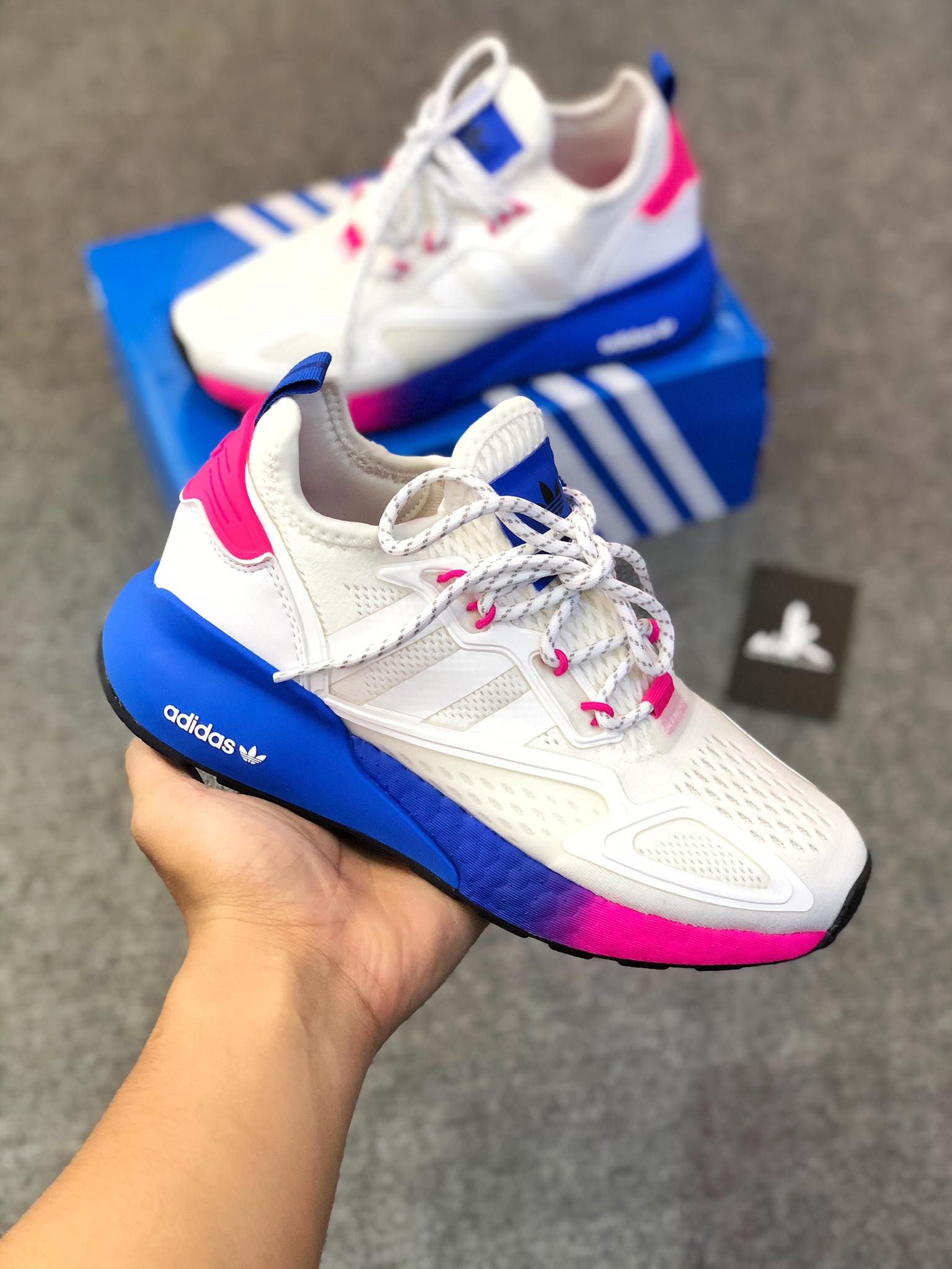  FY0605 - ZX 2K Boost White Pink Blue 