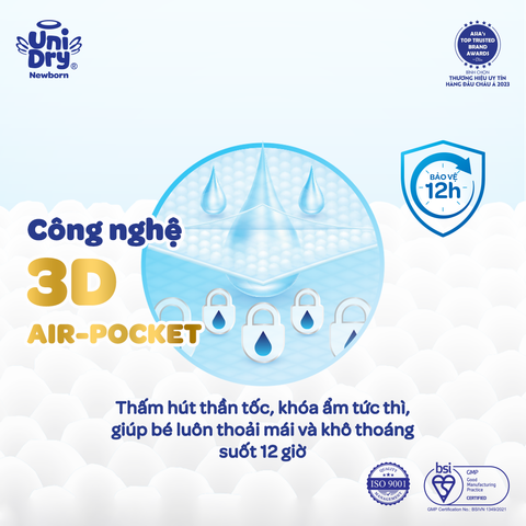  Tã dán sơ sinh UniDry Supreme siêu mỏng chỉ 2mm - NB40 