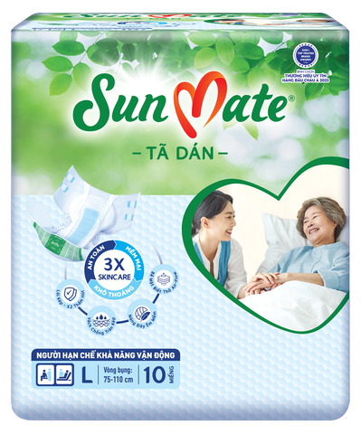  Tã dán người lớn sunmate mới size L-10 miếng 