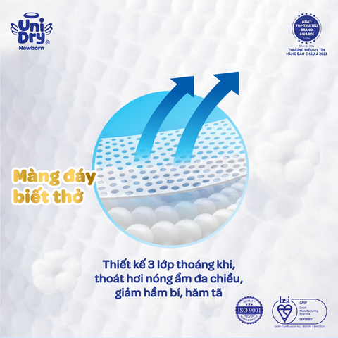  Tã dán sơ sinh UniDry Supreme siêu mỏng chỉ 2mm - NB40 