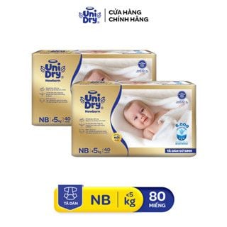  Combo 2 Tã dán sơ sinh UniDry Supreme siêu mỏng chỉ 2mm - NB40 