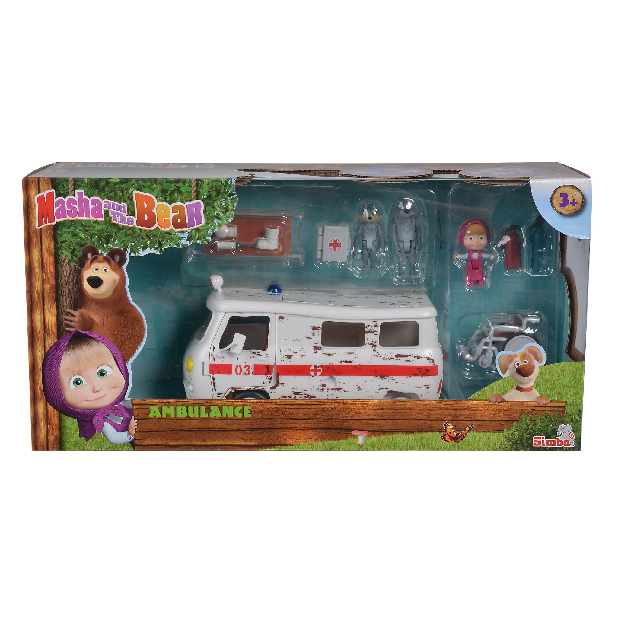  109309863 Đồ Chơi Xe Cứu Thương MASHA AND THE BEAR Masha Playset 