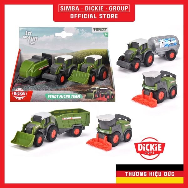  Bộ 3 Đồ Chơi Xe Nông Trại DICKIE TOYS Fendt Micro Team 203732001 