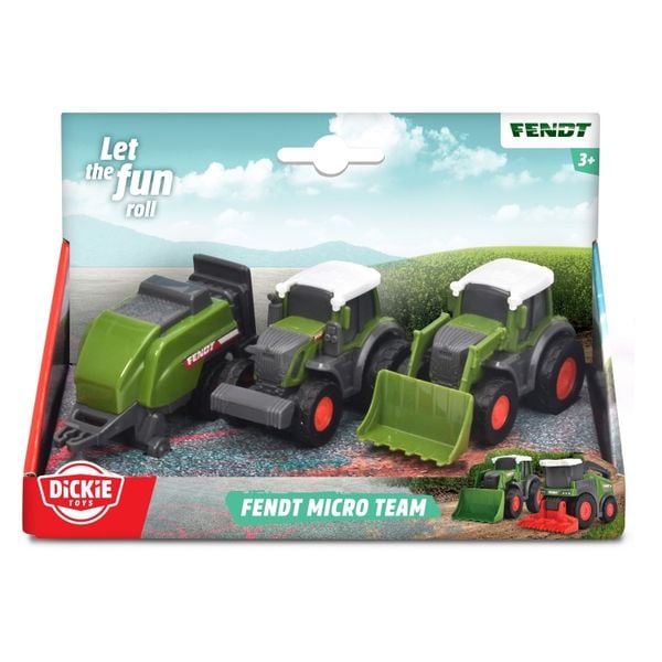  Bộ 3 Đồ Chơi Xe Nông Trại DICKIE TOYS Fendt Micro Team 203732001 