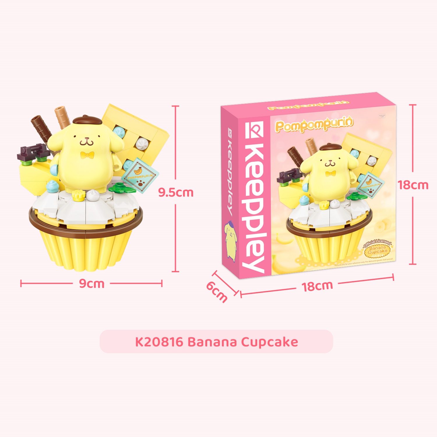  Đồ Chơi Lắp Ráp KEEPPLEY Sanrio Cupcake-Pompompurin K20816 