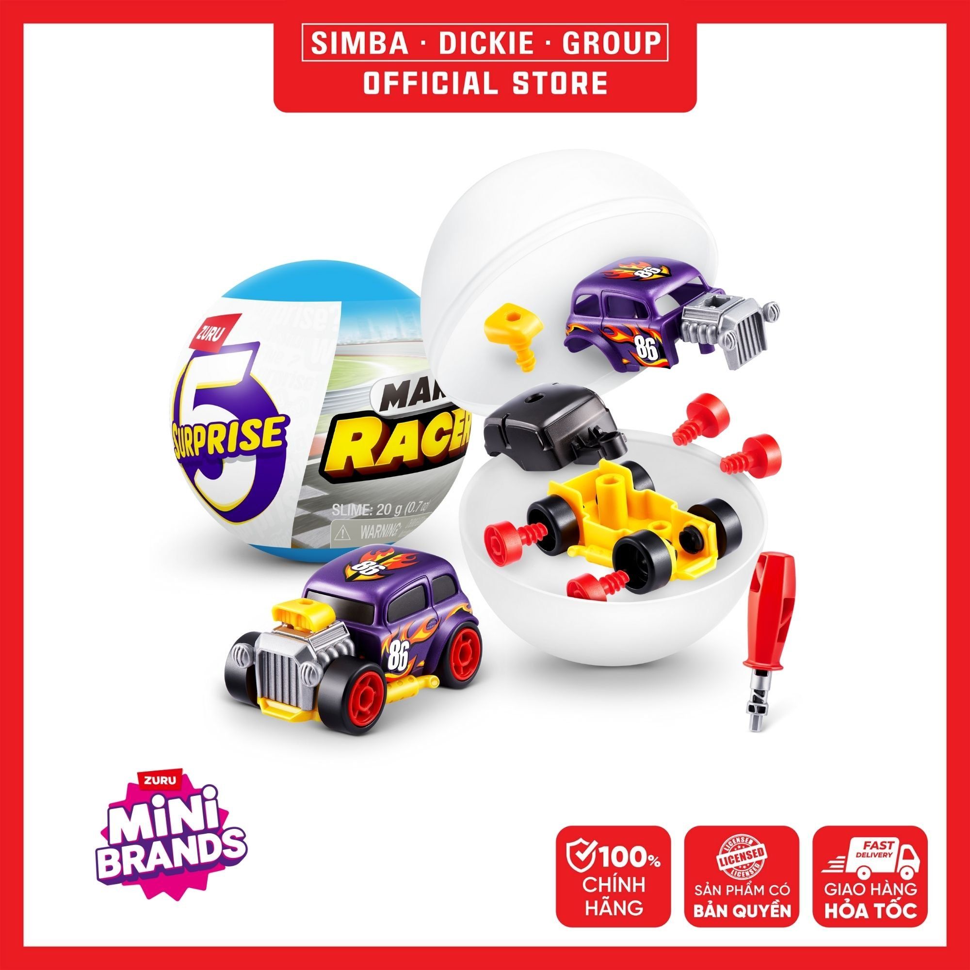  Đồ Chơi Sưu Tầm  ZURU TOYS 5 Surprise Make-A-Racer 77625- Simba Toys Vietnam 