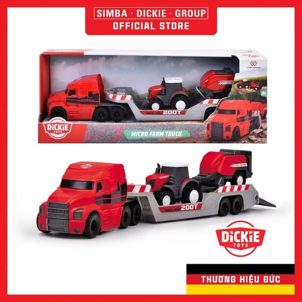  203735004 Bộ Đồ Chơi Xe Tải Nông Trại DICKIE TOYS Massey Ferguson Micro Farm Truck 