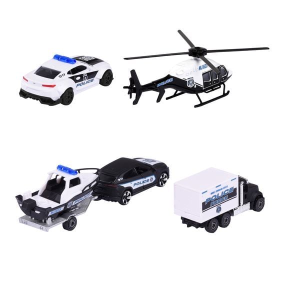  212053188 Xe Mô Hình MAJORETTE Police Force 4 Pieces Giftpack 
