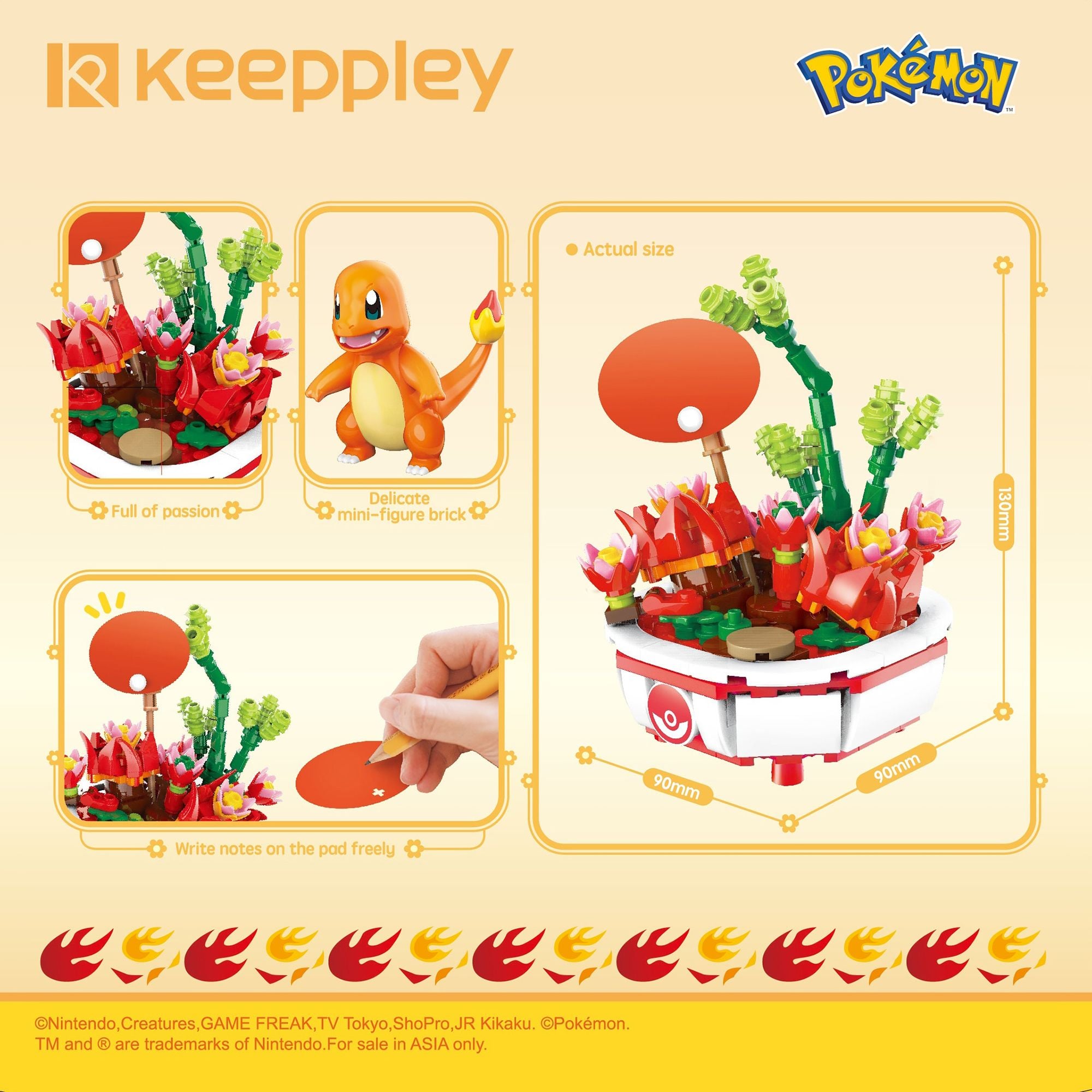  Đồ Chơi Lắp Ráp KEEPPLEY Pokemon Bonsai Series Charmander K20218 