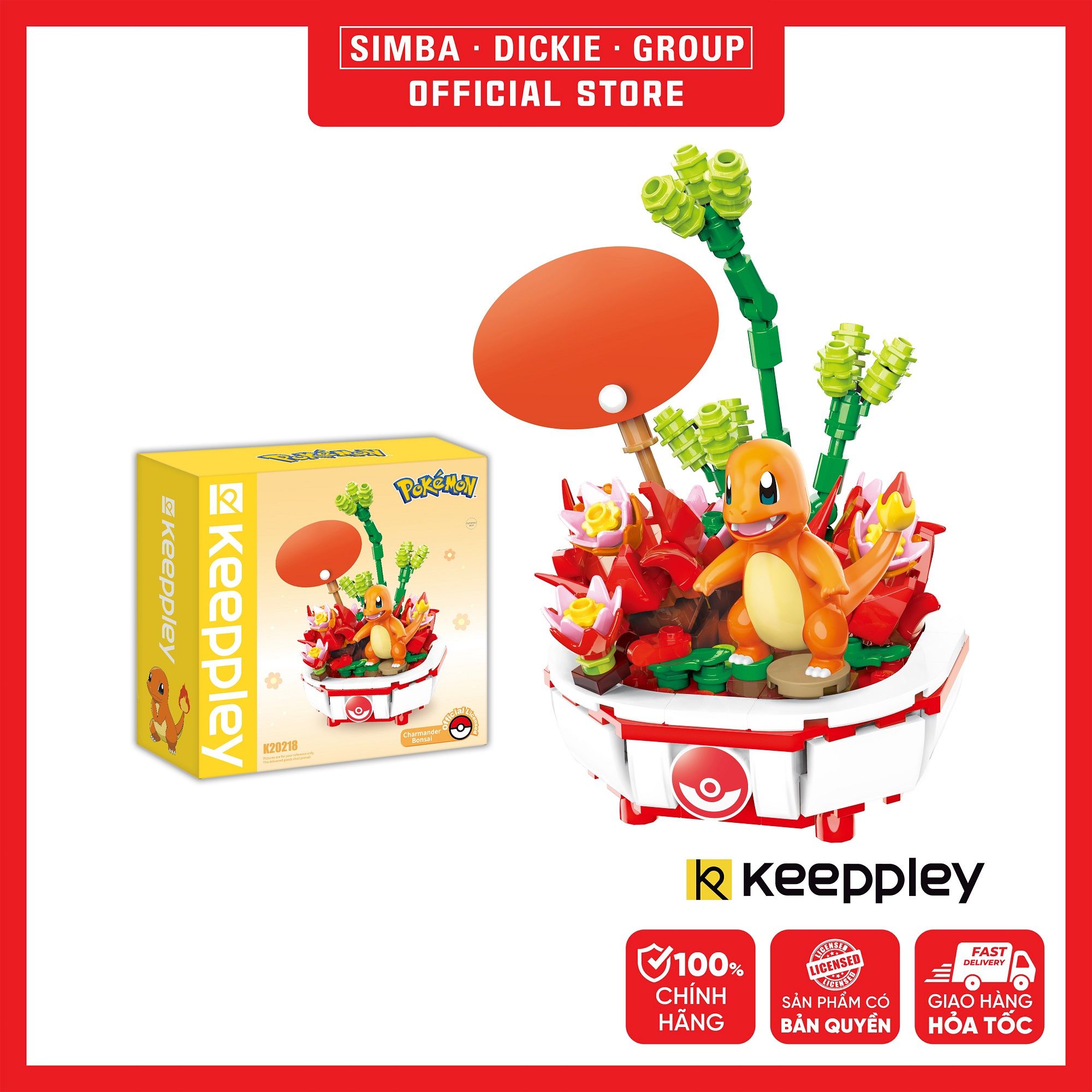  Đồ Chơi Lắp Ráp KEEPPLEY Pokemon Bonsai Series Charmander K20218 
