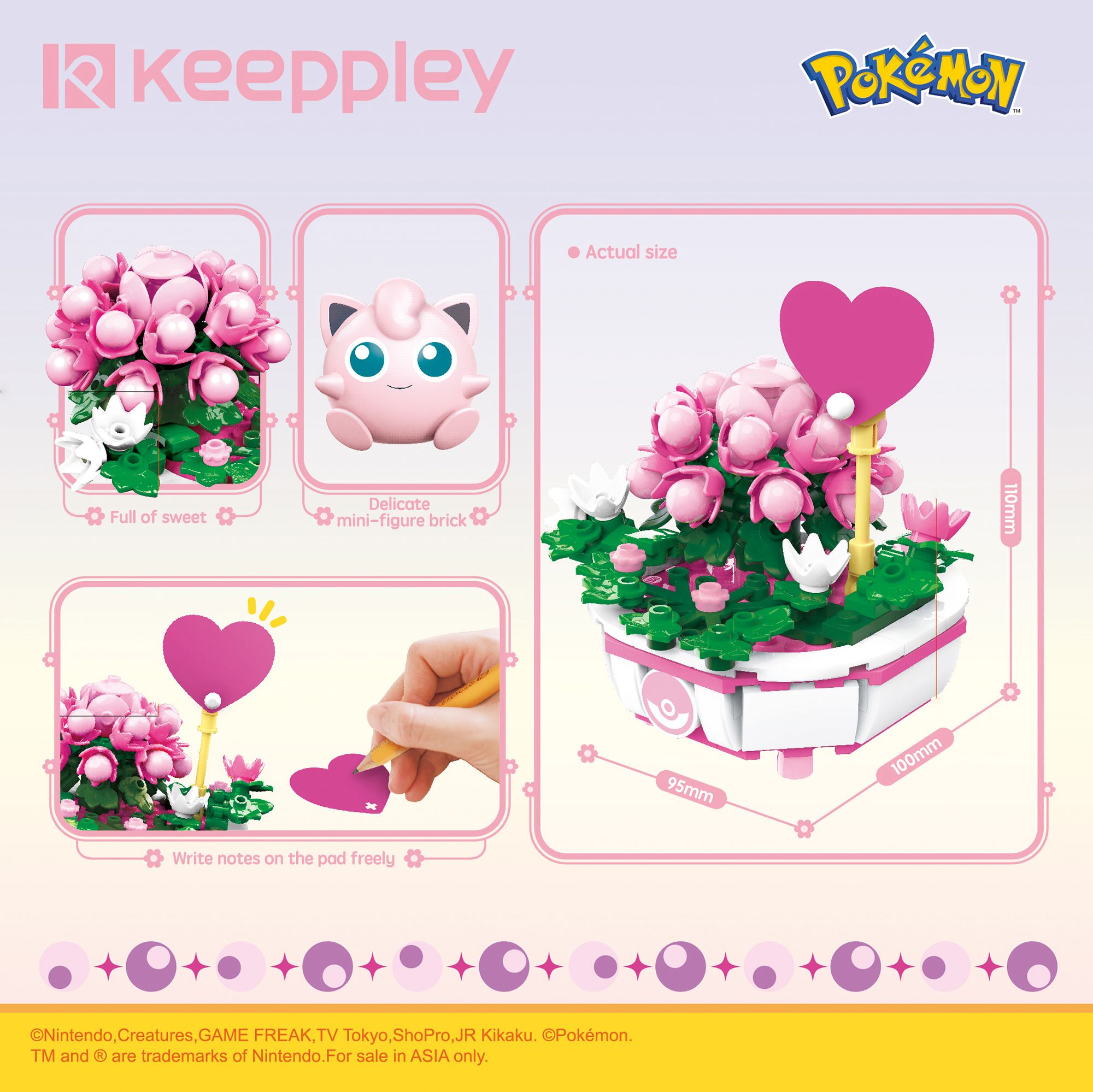  Đồ Chơi Lắp Ráp KEEPPLEY Pokemon Bonsai Series Jigglypuff K20221 