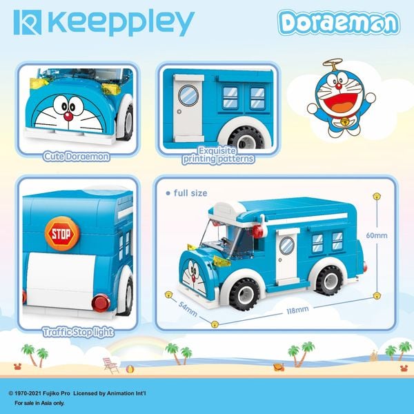  Đồ Chơi Lắp Ráp KEEPPLEY Doraemon Mini Car Bus K20407 