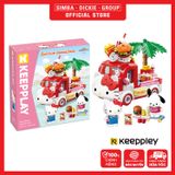  Đồ Chơi Lắp Ráp KEEPPLEY Sanrio Hello Kitty & Pochacco's Fast Street Food Truck Building Blocks K20848 