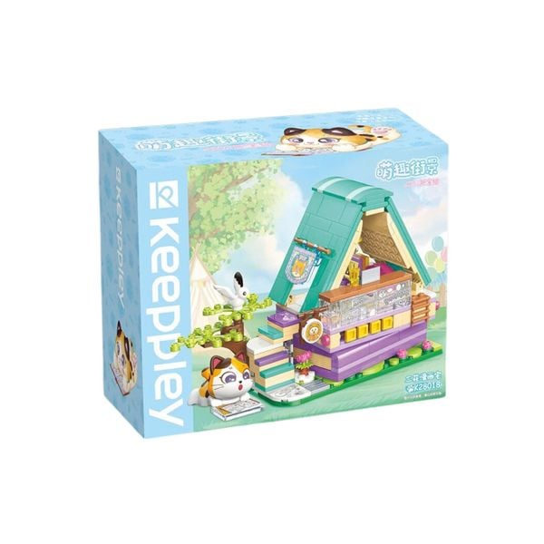  Đồ Chơi Lắp Ráp KEEPPLEY Lovely Street Calico Cat-Comic Book Store Building Blocks K28018 