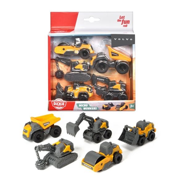  203722008 Bộ Đồ Chơi Xe Xây Dựng DICKIE TOYS Volvo Micro Workers 