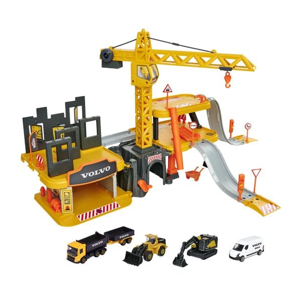  212050032 Bộ Đồ Chơi Mô Hình Xây Dựng MAJORETTE Creatix Construction + 5 Volvo Cars 